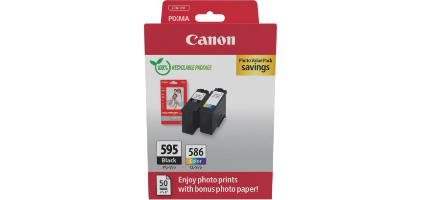 Canon PG595/CL586 PVP cartouche d'encre 2 pièce(s) Original Noir, Cyan, Magenta, Jaune