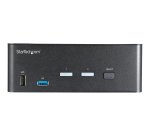 StarTech.com Commutateur KVM HDMI 2.0, 2 Ports, 2 Écrans - 4K 60Hz Ultra HDR - Commutateur KVM de Bureau 4K HDMI 2.0 avec Hub USB 3.0 à 2 Ports (5Gbps) & 4x USB 2.0 HID, Audio - Commutation par Touches - TAA