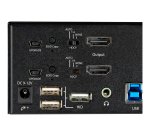 StarTech.com Commutateur KVM HDMI 2.0, 2 Ports, 2 Écrans - 4K 60Hz Ultra HDR - Commutateur KVM de Bureau 4K HDMI 2.0 avec Hub USB 3.0 à 2 Ports (5Gbps) & 4x USB 2.0 HID, Audio - Commutation par Touches - TAA