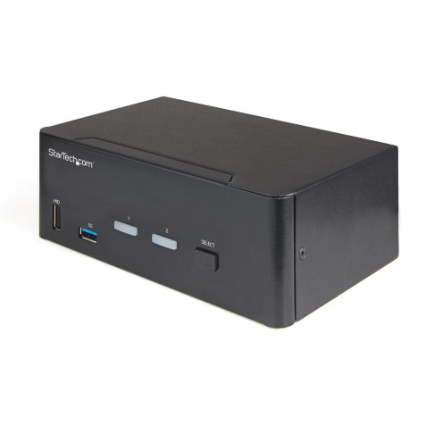 StarTech.com Commutateur KVM HDMI 2.0, 2 Ports, 2 Écrans - 4K 60Hz Ultra HDR - Commutateur KVM de Bureau 4K HDMI 2.0 avec Hub USB 3.0 à 2 Ports (5Gbps) & 4x USB 2.0 HID, Audio - Commutation par Touches - TAA