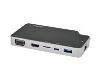 StarTech.com Adaptador Multipuertos USB C - Docking Station USB 3.1 Tipo C a Vídeo HDMI de 4K o VGA - PD Pass-through de 100W - Hub Ladrón USB de 2 Puertos - 10Gbps - Lector MicroSD - GbE