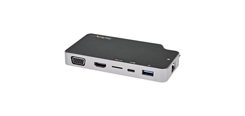 StarTech.com Adaptateur Multiport USB C - USB-C vers 4K HDMI ou VGA avec 100W Power Delivery Pass-through, 2-Port 10Gbps USB Hub, MicroSD, GbE - USB 3.1 Type-C Mini/Travel Dock