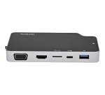 StarTech.com Adaptateur Multiport USB C - USB-C vers 4K HDMI ou VGA avec 100W Power Delivery Pass-through, 2-Port 10Gbps USB Hub, MicroSD, GbE - USB 3.1 Type-C Mini/Travel Dock