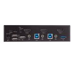 StarTech.com Commutateur KVM HDMI, 2 Ports - Moniteur Unique 4K 60Hz Ultra HDR - Commutateur KVM de Bureau HDMI 2.0 avec Hub USB 3.0 à 2 Ports (5Gbps) et 4x USB 2.0 HID, Audio - Commutation par Touches - TAA
