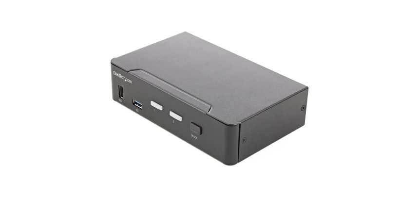 StarTech.com Commutateur KVM HDMI, 2 Ports - Moniteur Unique 4K 60Hz Ultra HDR - Commutateur KVM de Bureau HDMI 2.0 avec Hub USB 3.0 à 2 Ports (5Gbps) et 4x USB 2.0 HID, Audio - Commutation par Touches - TAA