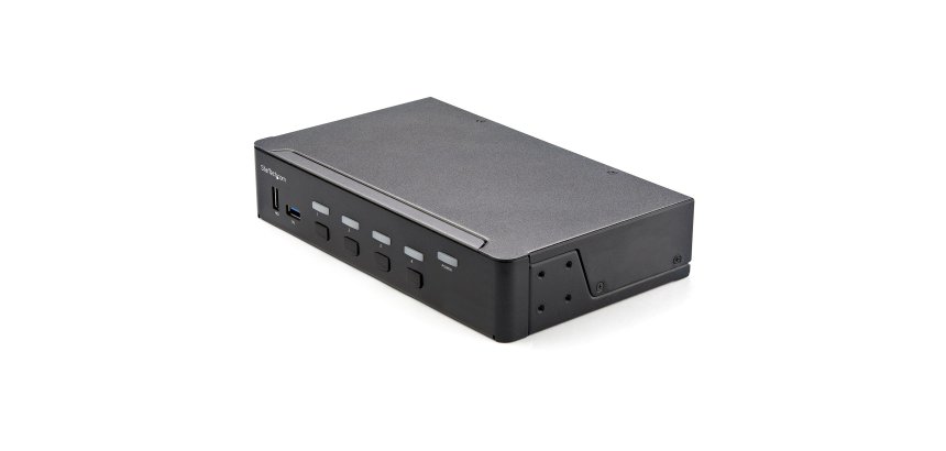 StarTech.com Commutateur KVM HDMI à 4 Ports - Moniteur Unique 4K 60Hz Ultra HDR - Commutateur KVM de Bureau HDMI 2.0 avec Hub USB 3.0 à 2 Ports (5Gbps) et 4x USB 2.0 HID, Audio - TAA