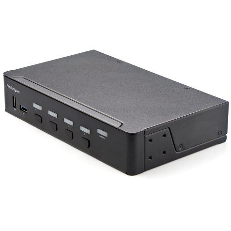 StarTech.com Commutateur KVM HDMI à 4 Ports - Moniteur Unique 4K 60Hz Ultra HDR - Commutateur KVM de Bureau HDMI 2.0 avec Hub USB 3.0 à 2 Ports (5Gbps) et 4x USB 2.0 HID, Audio - TAA