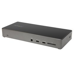 StarTech.com Dock USB-C - Station d'accueil USB Type C Triple Écrans 4K - Alimentation 100W - DP 1.4 Alt Mode & DSC, 2x DisplayPort 1.4/HDMI 2.0 - 6xUSB (2x 10Gbps) - Windows/Chrome