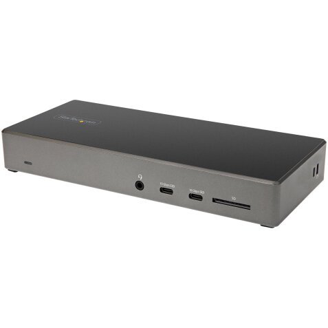 StarTech.com Dock USB-C - Station d'accueil USB Type C Triple Écrans 4K - Alimentation 100W - DP 1.4 Alt Mode & DSC, 2x DisplayPort 1.4/HDMI 2.0 - 6xUSB (2x 10Gbps) - Windows/Chrome