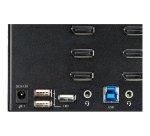 StarTech.com Switch KVM 2 Ports Quadruple Écran DisplayPort - 4K 60Hz UHD HDR - Concentrateur KVM 4K DP 1.2 avec 2 Ports USB 3.0 (5Gbps) & 4 Ports USB 2.0 HID, Audio - Commutation Raccourci Clavier - TAA