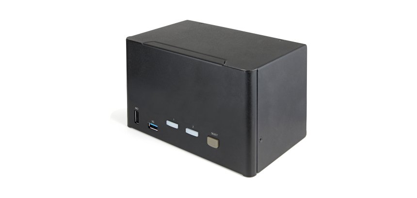 StarTech.com Switch KVM 2 Ports Quadruple Écran DisplayPort - 4K 60Hz UHD HDR - Concentrateur KVM 4K DP 1.2 avec 2 Ports USB 3.0 (5Gbps) & 4 Ports USB 2.0 HID, Audio - Commutation Raccourci Clavier - TAA