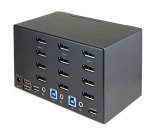 StarTech.com Switch KVM 2 Ports Quadruple Écran DisplayPort - 4K 60Hz UHD HDR - Concentrateur KVM 4K DP 1.2 avec 2 Ports USB 3.0 (5Gbps) & 4 Ports USB 2.0 HID, Audio - Commutation Raccourci Clavier - TAA