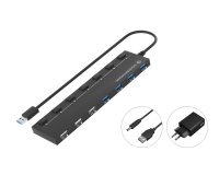Conceptronic HUBBIES09BP hub de interfaz USB 3.2 Gen 1 (3.1 Gen 1) Type-A 5000 Mbit/s Negro