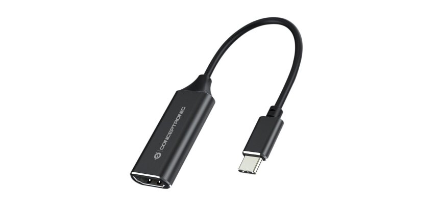 Conceptronic ABBY03B adaptador de cable de vídeo HDMI tipo A (Estándar) USB Tipo C Negro