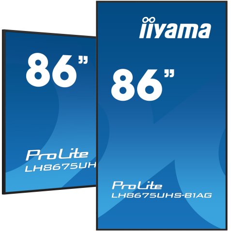 iiyama LH8675UHS-B1AG Écran d'affichage dynamique Écran plat de signalisation numérique 2,17 m (85.6") LCD Wifi 500 cd/m² 4K Ultra HD Noir Intégré dans le processeur Android 11 24/7