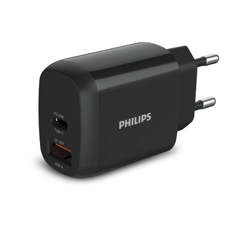 Philips Chargeur secteur 18W 1 port USB-Type C et 1 USB-A