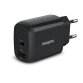 Philips Chargeur secteur 18W 1 port USB-Type C et 1 USB-A