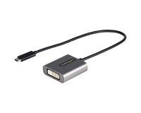 StarTech.com Adaptador USB C a DVI - Conversor de Vídeo USB Tipo C a DVI-D para Monitor/Proyector - Compatible con Thunderbolt 3 - Cable de Conexión de 30cm - Versión Mejorada de CDP2DVI