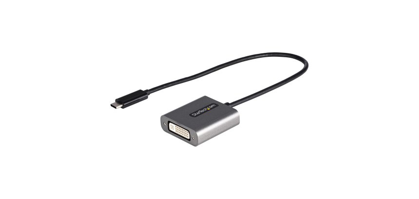StarTech.com Adaptateur USB C vers DVI - Adaptateur Dongle USB-C vers DVI-D 1920x1200p - USB Type C vers Écrans/Affichages DVI - Convertisseur Graphique - Compatible Thunderbolt 3 - Câble Intégré 30cm