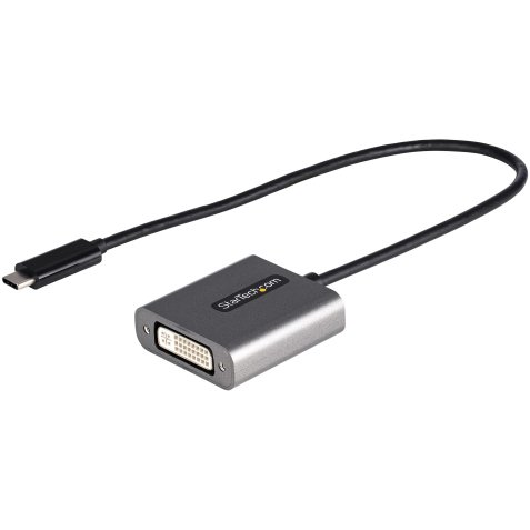 StarTech.com Adaptador USB C a DVI - Conversor de Vídeo USB Tipo C a DVI-D para Monitor/Proyector - Compatible con Thunderbolt 3 - Cable de Conexión de 30cm - Versión Mejorada de CDP2DVI