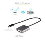 StarTech.com USB C to DVI Adapter - 1920x1200p USB-C to DVI-D Adapter Dongle - USB Type C to DVI Display/Monitor - Video Converter - Thunderbolt 3 Compatible - 12" Long Attached Cable - Upgraded Version of CDP2DVI