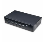 StarTech.com Switch KVM DisplayPort 4 Ports, Moniteur Unique 4K 60Hz, 6 Ports USB, Commutation par Touche de Raccourci et Bouton-Poussoir, DisplayPort 1.2, Commutateur KVM, Indépendant de l'OS, Conforme TAA
