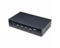 StarTech.com Switch KVM DisplayPort 4 Ports, Moniteur Unique 4K 60Hz, 6 Ports USB, Commutation par Touche de Raccourci et Bouton-Poussoir, DisplayPort 1.2, Commutateur KVM, Indépendant de l'OS, Conforme TAA