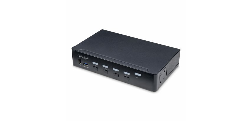 StarTech.com Switch KVM DisplayPort 4 Ports, Moniteur Unique 4K 60Hz, 6 Ports USB, Commutation par Touche de Raccourci et Bouton-Poussoir, DisplayPort 1.2, Commutateur KVM, Indépendant de l'OS, Conforme TAA