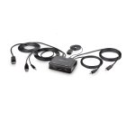 StarTech.com Switch KVM à Câble Hybride USB-C DisplayPort à 2 Ports, 4K 60Hz - Commutateur KVM avec Câbles hôtes intégrés USB-A/DisplayPort/Audio de 1,8m et USB-C de 1,2m - Switch KVM USB-C Alimenté par Bus