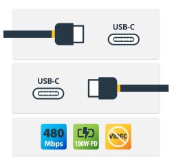 StarTech.com Câble de Charge Rapide USB-C de 2m, Charge et Synchronisation, 100W (5A) PD, USB 2.0, Certifié USB-IF - Cordon de Charge USB C Blanc