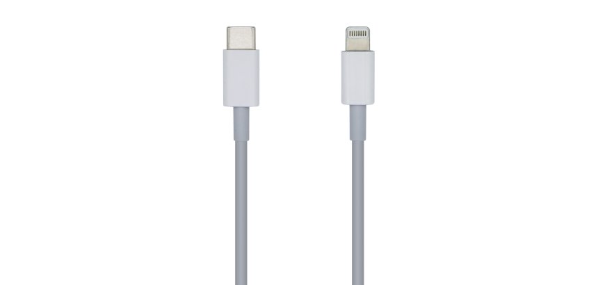 AISENS Cable USB 2.0 USB-? A Lightning PD 2A, Lightning/M-USB-?/M, Blanco, 1.0m