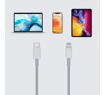 AISENS Cable USB 2.0 USB-? A Lightning PD 2A, Lightning/M-USB-?/M, Blanco, 1.0m