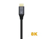 AISENS Cable HDMI V2.1 Ultra Alta Velocidad / HEC 8k@60Hz 48Gbps, A/M-A/M, Gris/Negro, 2.0m