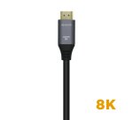 AISENS Cable HDMI V2.1 Ultra Alta Velocidad / HEC 8k@60Hz 48Gbps, A/M-A/M, Gris/Negro, 2.0m