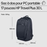 HP Sac à dos pour ordinateur portable Travel Plus 30L 17 pouces