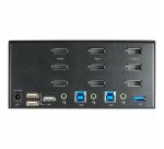 StarTech.com Commutateur KVM DisplayPort 2 Ports pour 3 Moniteurs - 4K 60Hz UHD HDR - KVM de Bureau DP 1.2 avec Hub USB 3.0 2 ports (5Gbps) et 4 Ports USB 2.0 HID, Audio - Commutation par Touches - TAA