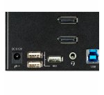 StarTech.com Commutateur KVM DisplayPort 2 Ports pour 3 Moniteurs - 4K 60Hz UHD HDR - KVM de Bureau DP 1.2 avec Hub USB 3.0 2 ports (5Gbps) et 4 Ports USB 2.0 HID, Audio - Commutation par Touches - TAA
