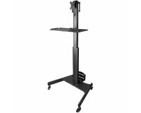 StarTech.com Mobile Workstation Cart with Monitor Mount, CPU/PC Holder, Keyboard Tray - Ergonomic Height Adjustable Desktop Computer Cart - Rolling Mobile Standing Workstation on Wheels