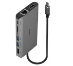 Lindy DST-Mini XT, Mini Docking Station USB-C pour Laptop pour un écran (4K) ou deux écrans (Full HD) & charge 100W