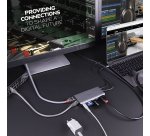 Lindy DST-Mini XT, Mini Docking Station USB-C pour Laptop pour un écran (4K) ou deux écrans (Full HD) & charge 100W