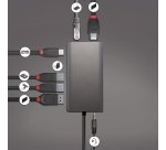 Lindy DST-Mini XT, Mini Docking Station USB-C pour Laptop pour un écran (4K) ou deux écrans (Full HD) & charge 100W