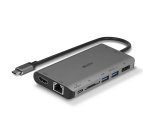 Lindy DST-Mini XT, Mini Docking Station USB-C pour Laptop pour un écran (4K) ou deux écrans (Full HD) & charge 100W