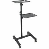 StarTech.com Table Vidéoprojecteur et Ordinateur Portable - Support Projecteur Robuste (2 Étagères; max. 10kg chacune) - Ajustable en Hauteur - Chariot Présentation Mobile - Roues Vérouillables