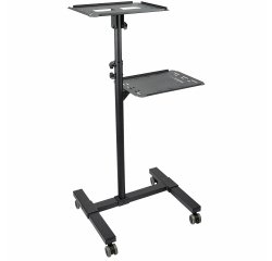 StarTech.com Soporte Móvil para Proyector y Ordenador Portátil - Carrito de Servicio Pesado para Proyector (2 Estantes) - de Altura Ajustable para Presentaciones - con Ruedas Bloqueables