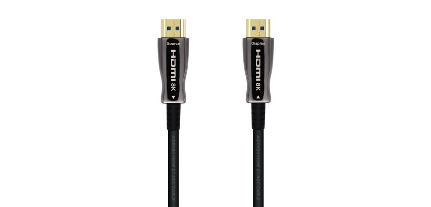 AISENS Cable HDMI V2.1 AOC Ultra Alta Velocidad / HEC 8k@60Hz 4k@120Hz 4:4:4 48Gbps, A/M-A/M, Negro, 50m