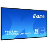 iiyama LH5052UHS-B1 affichage de messages Écran plat de signalisation numérique 125,7 cm (49.5") VA 500 cd/m² 4K Ultra HD Noir Intégré dans le processeur Android 8.0 24/7