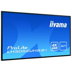 iiyama LH5052UHS-B1 Écran d'affichage dynamique Écran plat de signalisation numérique 125,7 cm (49.5") VA 500 cd/m² 4K Ultra HD Noir Intégré dans le processeur Android 8.0 24/7