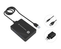 Conceptronic HUBBIES11BP base para portátil y replicador de puertos USB 3.2 Gen 1 (3.1 Gen 1) Type-A Negro