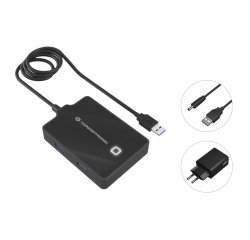 Conceptronic HUBBIES11BP base para portátil y replicador de puertos USB 3.2 Gen 1 (3.1 Gen 1) Type-A Negro