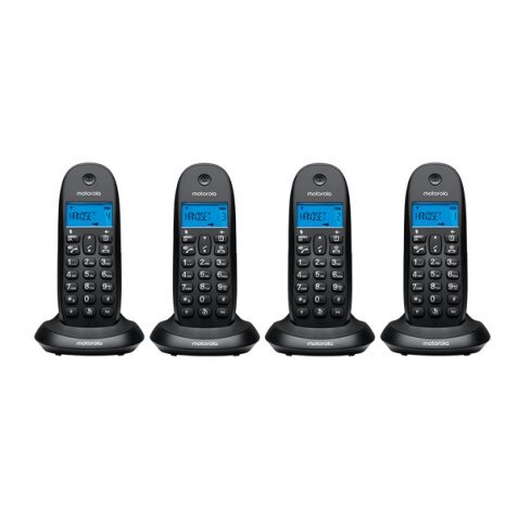 Teléfono inalámbrico, Motorola C1004LB+, Teléfono DECT Altavoz, 50 entradas, Negro